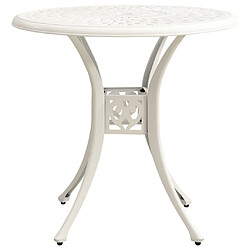 vidaXL Table de jardin Blanc 78x78x72 cm Aluminium coulé