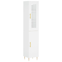 vidaXL Buffet haut Blanc 34,5x34x180 cm Bois d'ingénierie