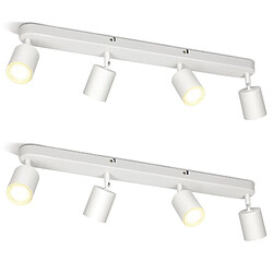 NETTLIFE 4 Spots de plafond GU10 design moderne orientables en blanc pour salon couloir chambre salle à manger cuisine