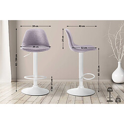 Non Tabouret de bar Kiel tissu blanc