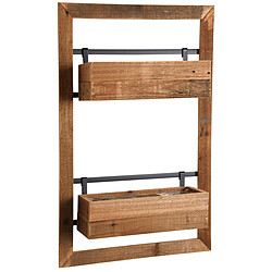 Aubry Gaspard Double jardinière murale en bois Lofty.