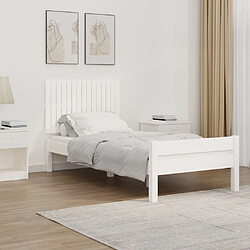 Maison Chic Tête de lit scandinave pour lit adulte,Meuble de chambre murale Blanc 95,5x3x60 cm Bois massif de pin -MN68848