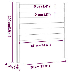 Acheter vidaXL Tête de lit Noir 96x4x100 cm Bois massif de pin