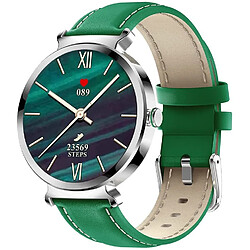 Chrono Montre connectée femme, élégante et de haute qualité, acier inoxydable, IP68, étanche, montre connectée, tracker de fitness avec fréquence cardiaque, surveillance du sommeil, calories, podomètre, activité(Vert)