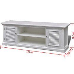 Helloshop26 Meuble télé buffet tv télévision design pratique bois 2502264 pas cher