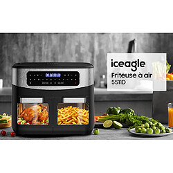 Iceagle Double Zone Friteuse sans Huile KDF5511D 12L