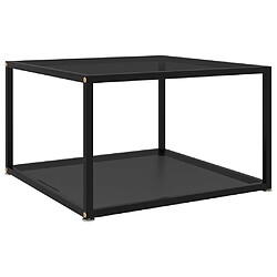 vidaXL Table basse Noir 60x60x35 cm Verre trempé