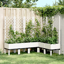 vidaXL Jardinière avec treillis blanc 160x120x142 cm PP