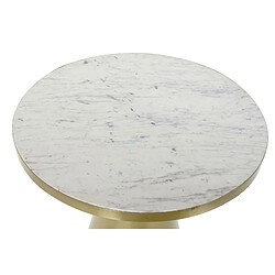 Acheter Pegane Table d'appoint en marbre et fer coloris blanc doré - diamètre 60 x hauteur 58 cm