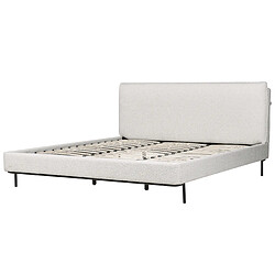 Acheter Beliani Lit double en tissu bouclé blanc cassé 180 x 200 cm CORIO