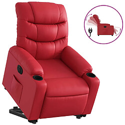 vidaXL Fauteuil inclinable électrique rouge similicuir