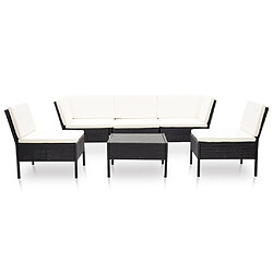 Maison Chic Salon de jardin 6 pcs + coussins - Mobilier/Meubles de jardin - Table et chaises d'extérieur Résine tressée Noir -MN27372