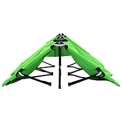 Avis vidaXL Chaise longue pliable 2 places vert acier