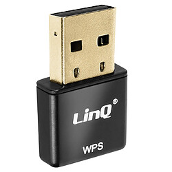 Clé USB WiFi 300Mbps Adaptateur Réseau Bouton WPS Ultra-Compact LinQ Noir