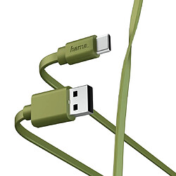 HAMA Câble de charge/données "Flat", USB-A - USB-C, 1 m, vert