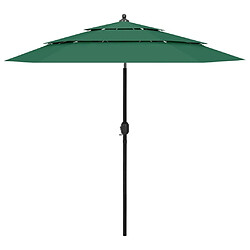 Maison Chic Parasol Jardin | Parasol à 3 niveaux avec mat en aluminium Vert 2,5 m - GKD86333