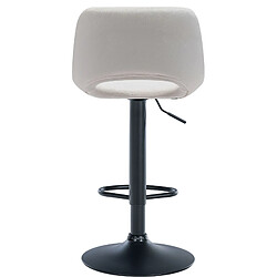 Acheter Decoshop26 Tabouret de bar chaise haute x1 avec repose-pieds en velours crème piètement métallique noir 10_0004597