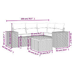 Avis Maison Chic Salon de jardin 5 pcs avec coussins | Ensemble de Table et chaises | Mobilier d'Extérieur gris résine tressée -GKD16406