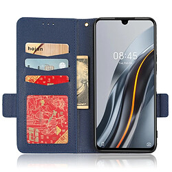 Etui en PU texture litchi, anti-chute, fermoir magnétique avec support pour votre Infinix Note 12 G96 4G X670 - bleu foncé