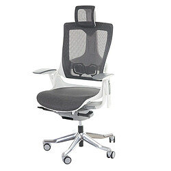 Decoshop26 Fauteuil de bureau ergonomique pivotante avec accoudoirs et dossier rembourrage/maille noir-gris 04_0001894 