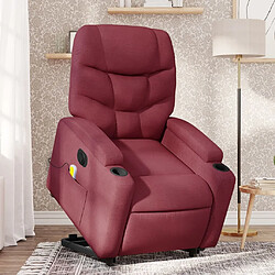 Maison Chic Fauteuil Relax pour salon, Fauteuil inclinable de massage électrique Rouge bordeaux Tissu -GKD49067