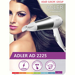 Avis Sèche-cheveux de Voyage Pliable 2 Niveaux de Puissance, Air Froid Buse 360°, 2200, Blanc/Gris, Adler, AD2225