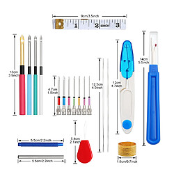 Assortiment D'aiguilles De Poinçon Kit Bricolage Broderie Cerceau à Tricoter Outils De Filetage Ensemble 3