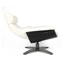 Avis MY NEW DESIGN ANTARES - Fauteuil Cuir Blanc et Coque en Chêne Noir