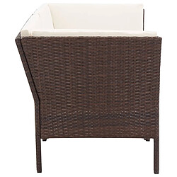 Maison Chic Salon de jardin 6 pcs + coussins - Mobilier/Meubles de jardin - Table et chaises d'extérieur Résine tressée Marron -MN23477 pas cher