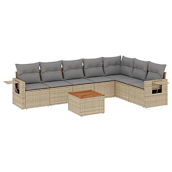 vidaXL Salon de jardin avec coussins 8pcs mélange beige résine tressée