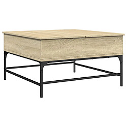 ComfortXL Table Basse Chêne Sonoma 80x80x45 Cm Bois D'ingénierie Et Métal