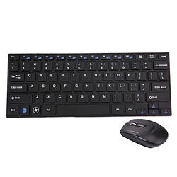 Wewoo Clavier sans fil QWERTY noir pour Ordinateur PC Portable HK3910 2.4GHz Sans 78 Touches Métal Ultrathin avec Couverture de + Sans Souris Optique avec Récepteur USB Embarqué