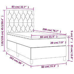 vidaXL Sommier à lattes de lit avec matelas Bleu 80x200 cm Tissu pas cher