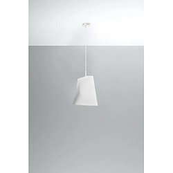 Luminaire Center Plafonnier Blum Acier,tissu blanc 1 ampoule 128cm