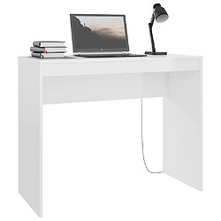 Avis Maison Chic Bureau,Table de travail,bureau de travail pour chambre Blanc brillant 90x40x72 cm Bois d'ingénierie -GKD25317