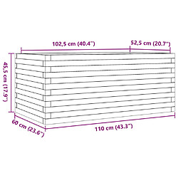 vidaXL Jardinière cire marron 110x60x45,5 cm bois de pin massif pas cher