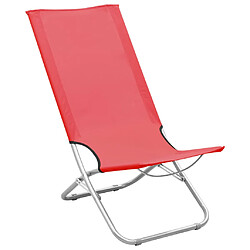 vidaXL Chaises de plage pliables lot de 2 Rouge Tissu