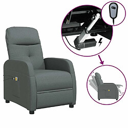 vidaXL Fauteuil électrique de massage Gris foncé Tissu