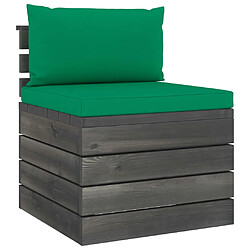 Avis vidaXL Salon palette de jardin 4 pcs avec coussins Bois de pin massif