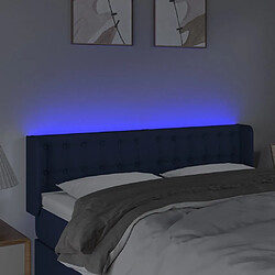 Avis Maison Chic Tête de lit scandinave à LED,meuble de chambre Bleu 147x16x78/88 cm Tissu -MN24205