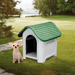 Niche pour Chien Petit Gardiun Kira 75x59x66 cm Fabriquée en Résine Couleur Beige/Vert