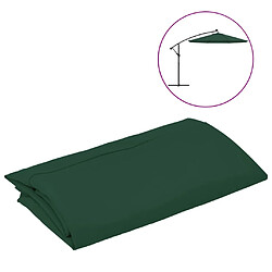 vidaXL Tissu de remplacement pour parasol déporté vert 300 cm