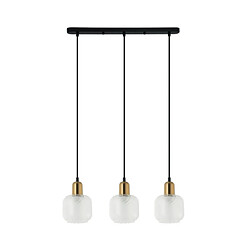 Luminaire Center Suspension Lamezia Verre,Acier Noir, Bronze Antique