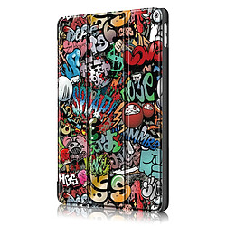 Acheter Etui en PU impression de modèle avec support tri-pliure graffiti de dessin animé pour votre Apple iPad 10.2 (2019)