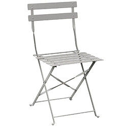 Bolero Chaise de terrasse en acier gris - Lot de 2