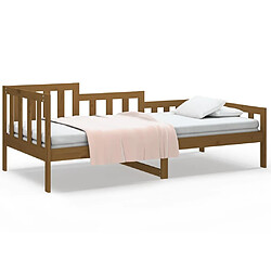 vidaXL Lit de jour sans matelas marron miel 90x190 cm bois pin massif