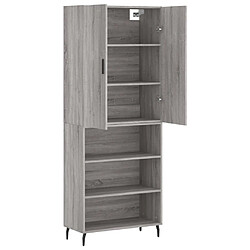 Avis vidaXL Buffet haut Sonoma gris 69,5x34x180 cm Bois d'ingénierie