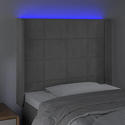 Acheter Maison Chic Tête de lit scandinave à LED,meuble de chambre Gris clair 93x16x118/128 cm Velours -MN48522