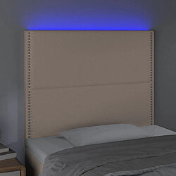 Avis Maison Chic Tête de lit moderne à LED lumineuse pour chambre - Décoration de lit Cappuccino 80x5x118/128 cm Similicuir -MN99480