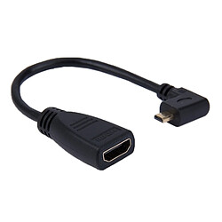 Wewoo Câble noir Adaptateur de femelle vers HDMI HDMI mâle de 90 degrés la gauche, l'extérieur, longueur: 19 cm